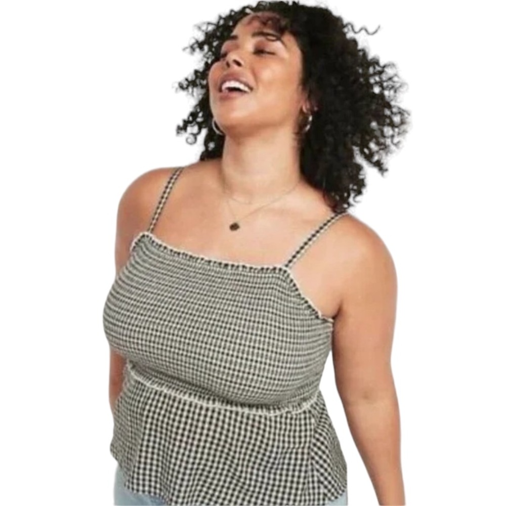 Old Navy Sleeveless Smocked Bodice Gingham Top Women’s Size 4X Plaid